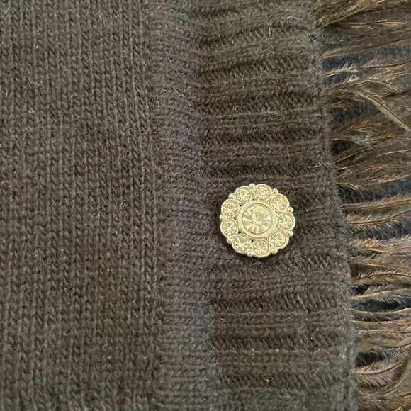 J. Crew Feather Trim Cropped Cardigan with Jewel Buttons XS - Picture 6 of 7